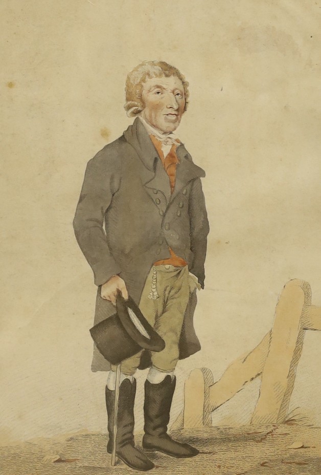 T. Illman after W. Lee, hand coloured engraving, 'Mr Leighton, Corn Inspector at Lewes Market', overall 40 x 28cm